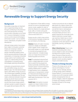 New fact sheet released: Renewable Energy to Support Energy Security