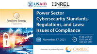 Webinar Announcement: Power Sector Cybersecurity Standards, Regulations, and Laws: Issues of Compliance