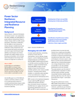 Power Sector Resilience: Integrated Resource and Resilience Planning