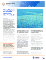 Valuing Adaptation and Resilience Interventions in the Power Sector