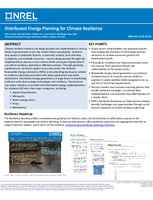 Distributed Energy Planning for Climate Resilience