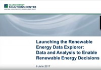 Launching the RE Data Explorer—Data and Analysis to Enable Renewable Energy Decisions