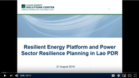 Resilient Energy Platform and Power Sector Resilience Planning in Lao PDR