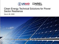Slides for Webinar: Clean Energy Technical Solutions for Power Sector Resilience