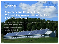 Summary and Results of the Vulnerability Assessment of the Lao PDR Power Sector